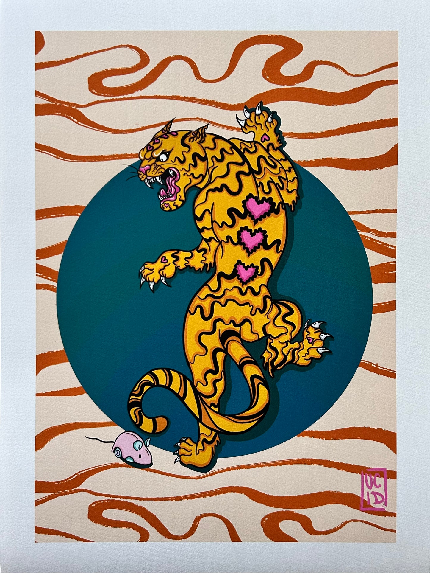 Tiger Chasing Mouse Giclée Print