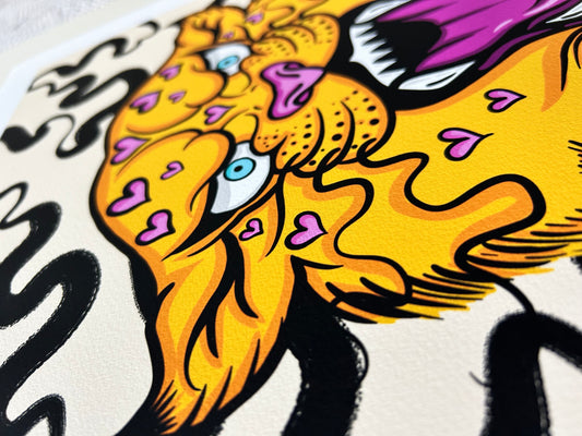 Love Heart Leopard Giclée Print