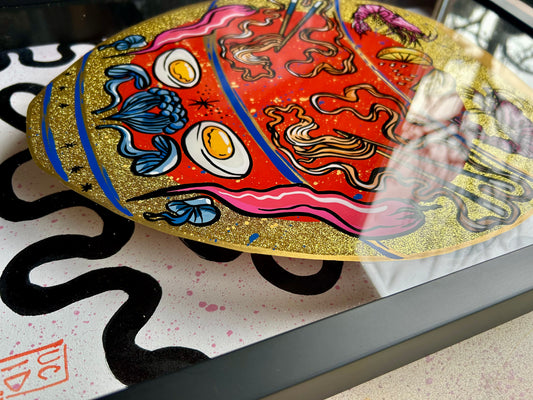 Ramen Vase, Reverse Glass painting