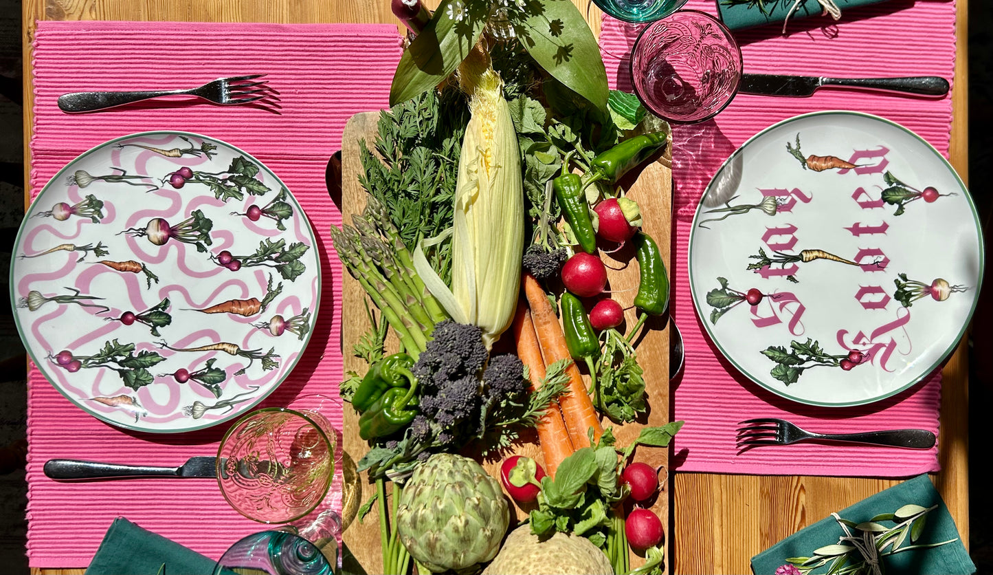 Stay Rooted Duo, Set of Two Bone China Plates