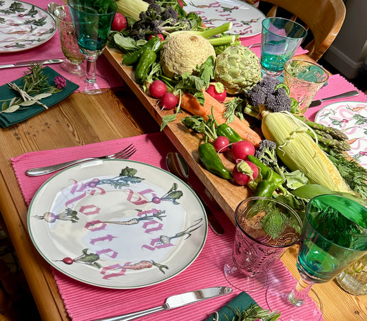 Stay Rooted Duo, Set of Two Bone China Plates