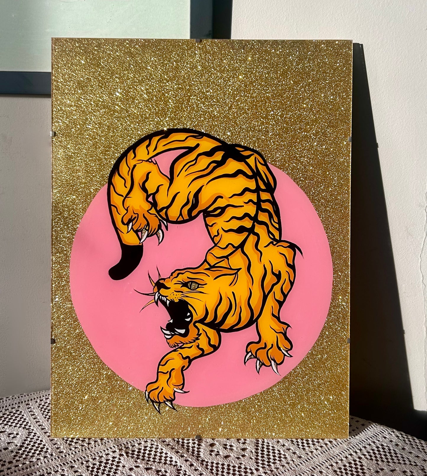Tiger Style, Reverse Glass painting