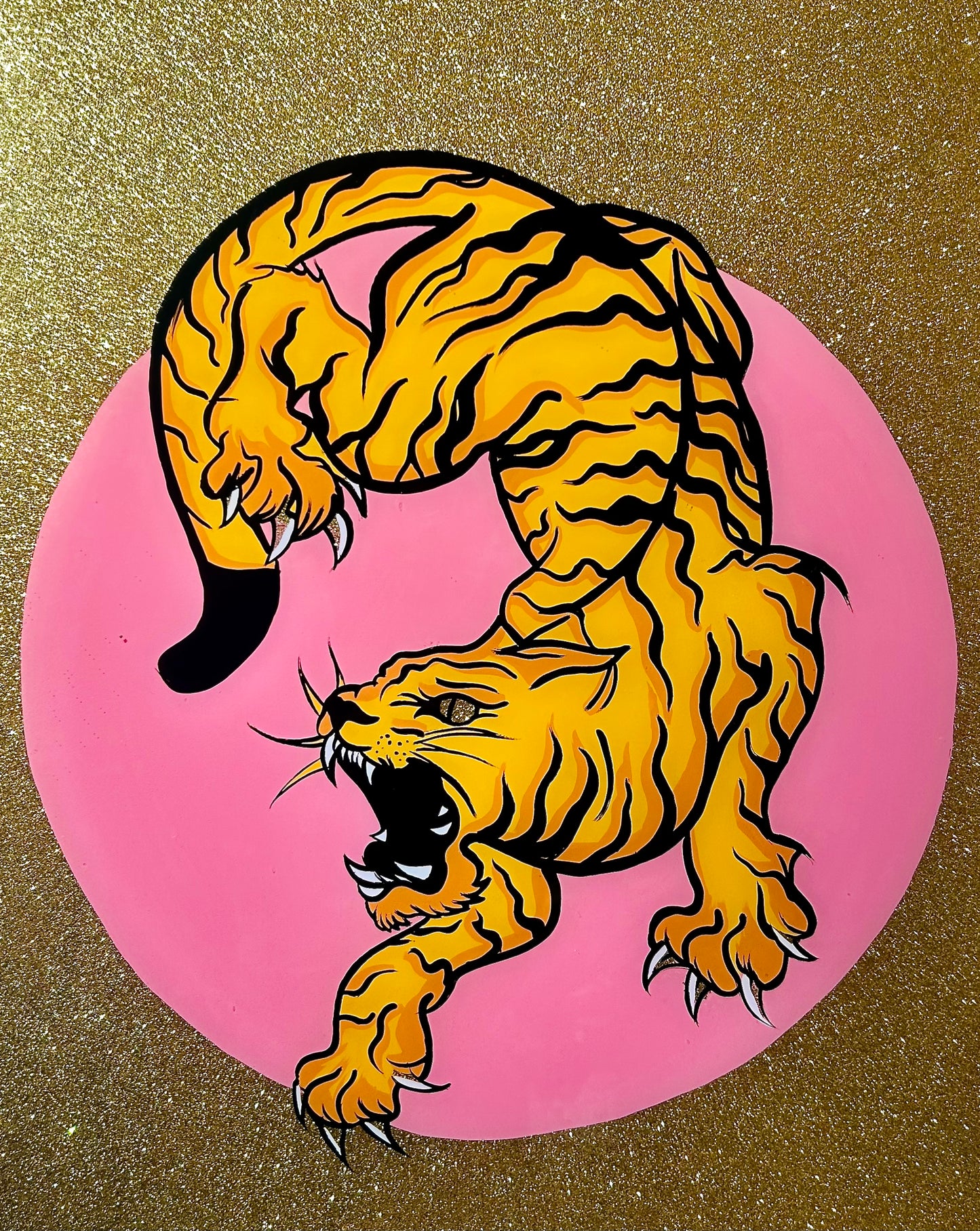 Tiger Style, Reverse Glass painting