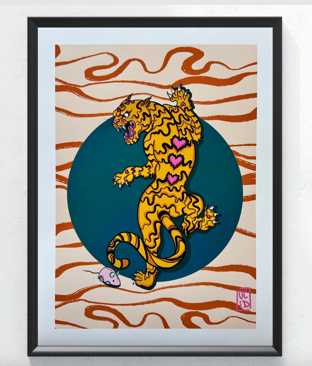 Tiger Chasing Mouse Giclée Print