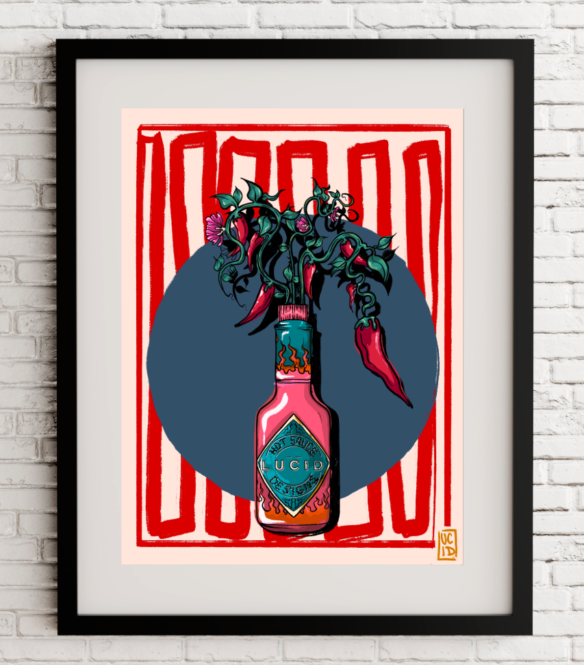 Chilli Bottle Print