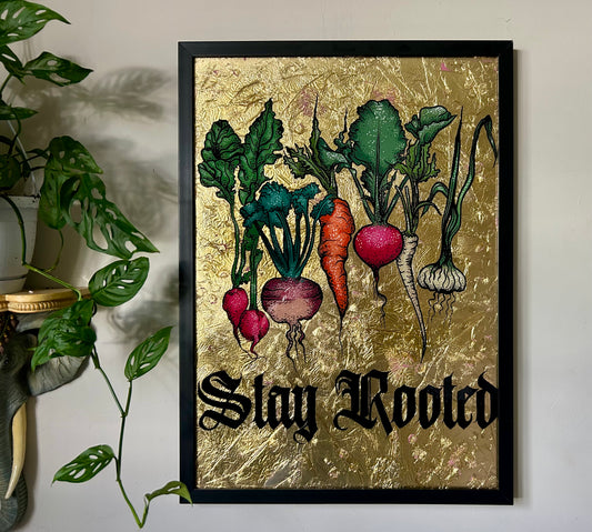 'Stay Rooted' Reverse Glass painting