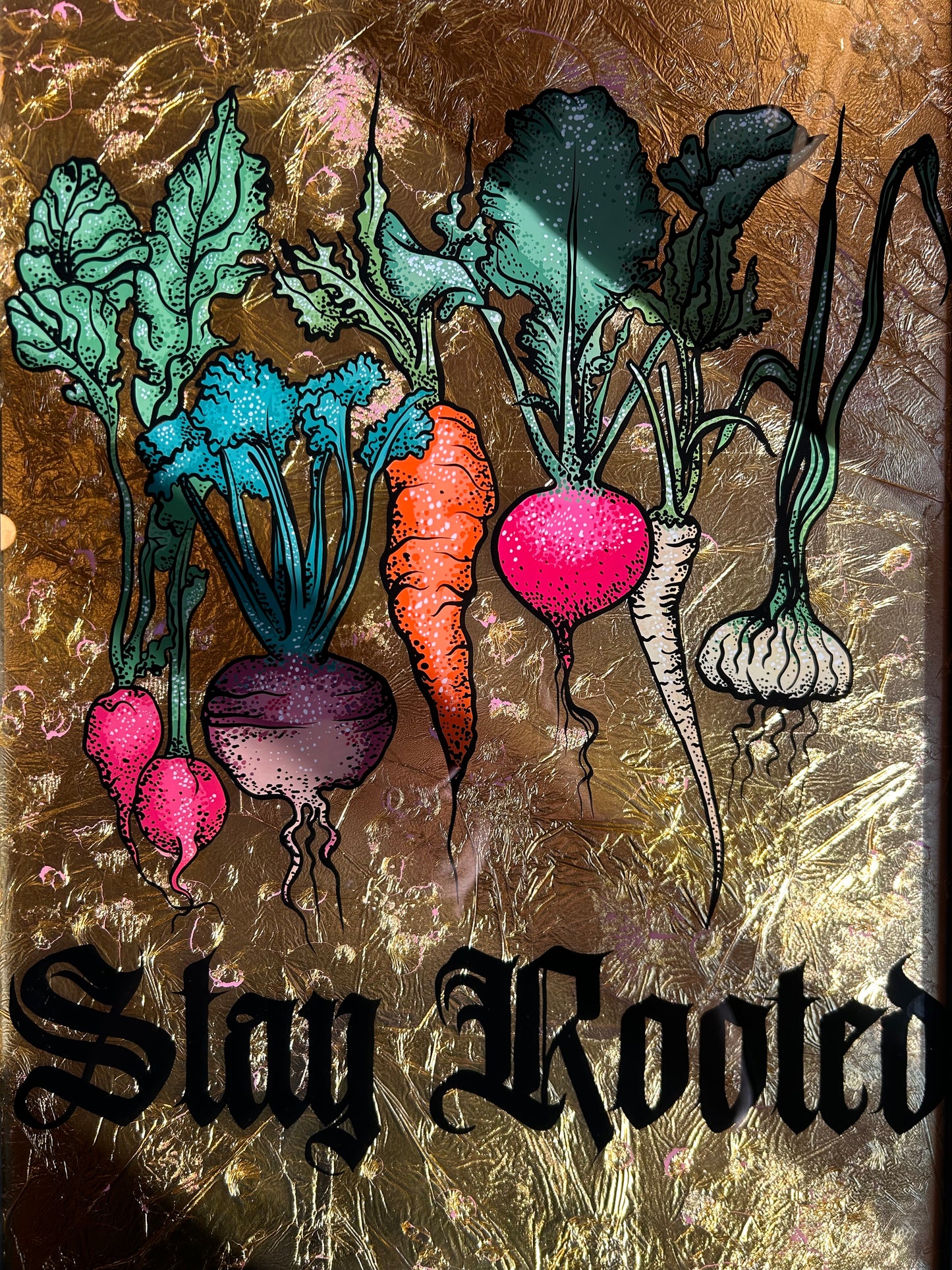 'Stay Rooted' Reverse Glass painting