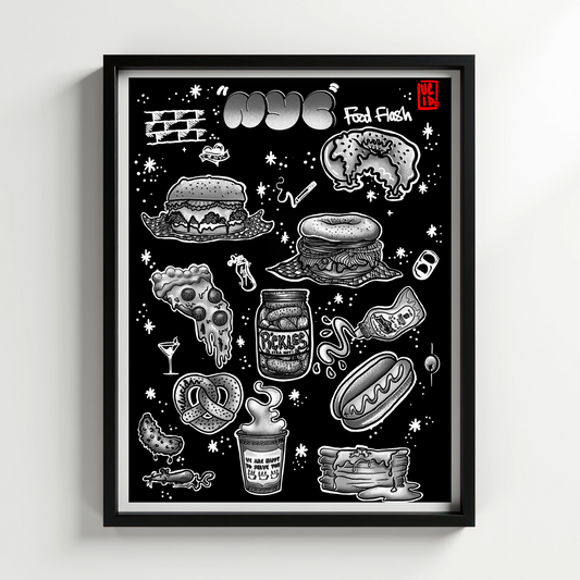 NYC Food Flash in Black & White