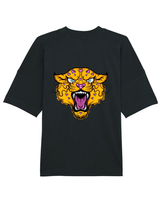 Love Heart Leopard Oversized T-shirt