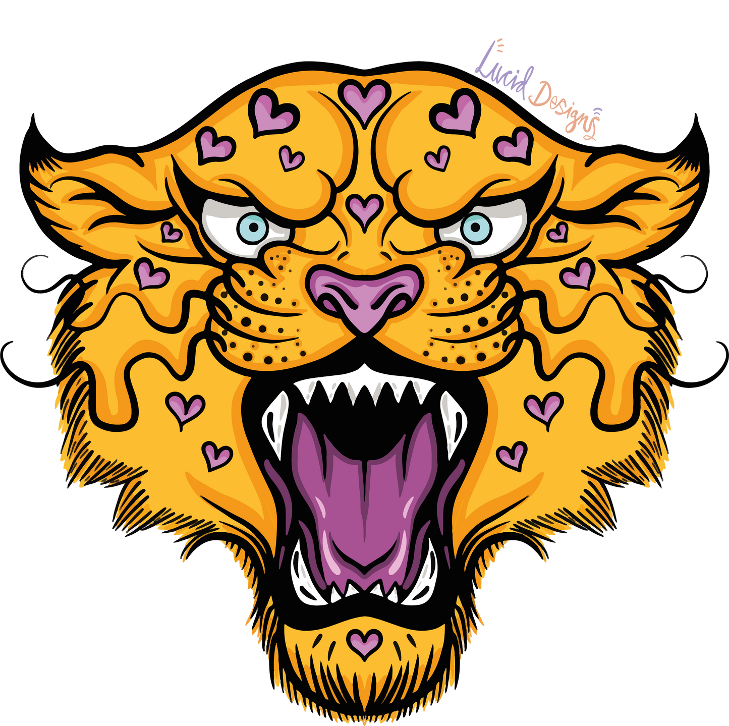 Love Heart Leopard Oversized T-shirt